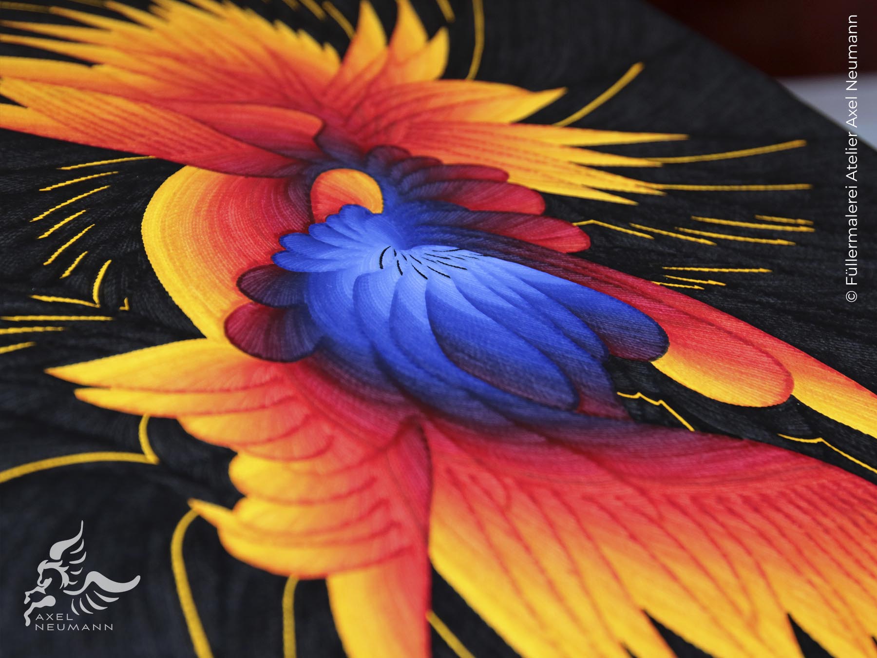 Füllermalerei von Axel Neumann - Nahsicht der Maltechnik