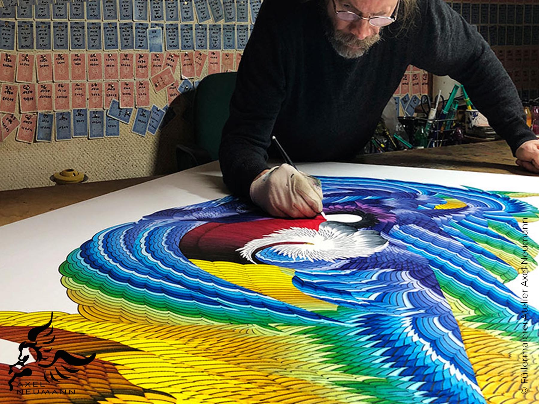 Füllermalerei Axel Neumann - Berlin - Malprozess der Schwarzen Symphonie 2022