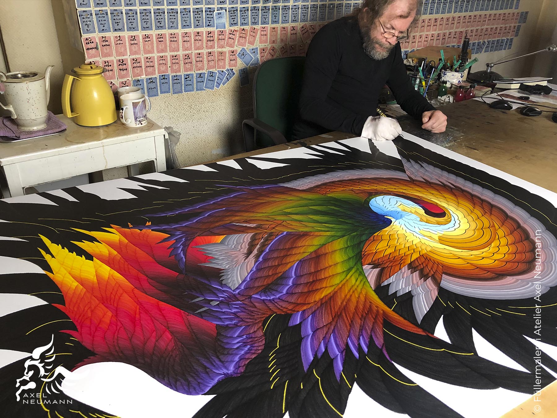 Füllermalerei Axel Neumann - Berlin - Malprozess Schwarze Symphonie 2022