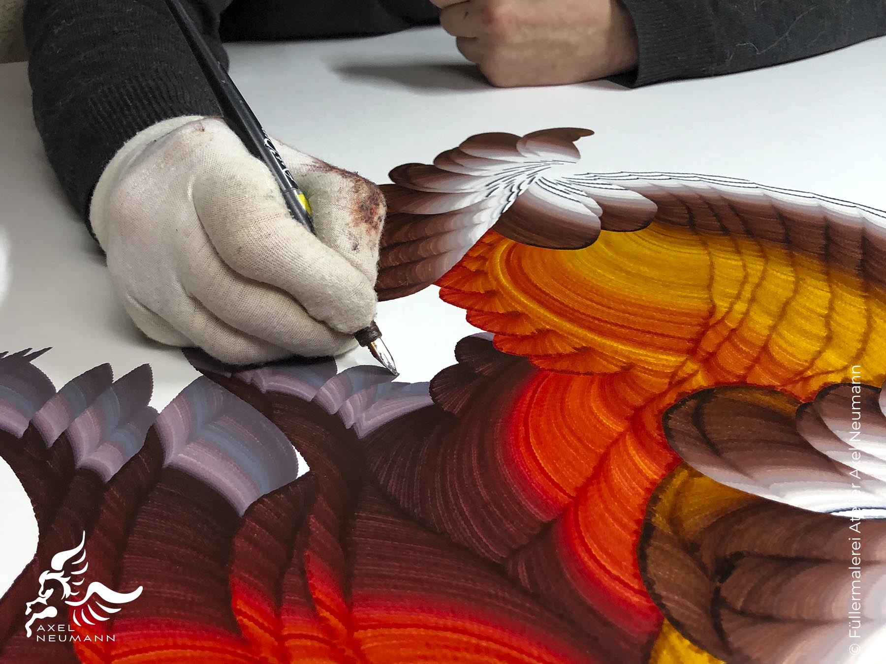 Füllermalerei Axel Neumann - Berlin - Nahsicht Schwarze Symphonie 2023