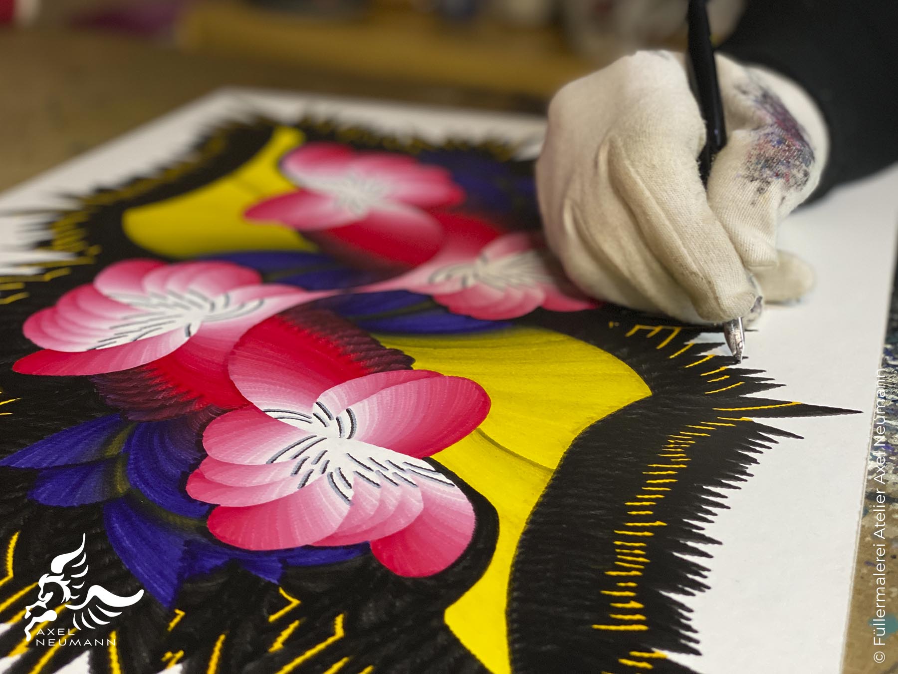 Füllermalerei Axel Neumann - Berlin - Nahsicht Schwarze Symphonie 2025